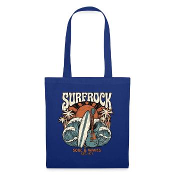 Surf Rock Surfbrett Retro - Stoffbeutel - Royalblau - Vorne