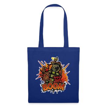 Boom Handgranate – Cooles Comic Grafitti Design - Stoffbeutel - Royalblau - Vorne
