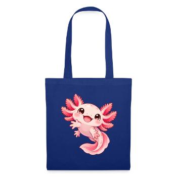 Verspieltes Axolotl Pink-Kindermotiv - Stoffbeutel - Royalblau - Vorne
