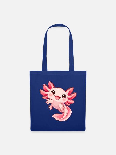 Verspieltes Axolotl Pink-Kindermotiv - Stoffbeutel - Royalblau