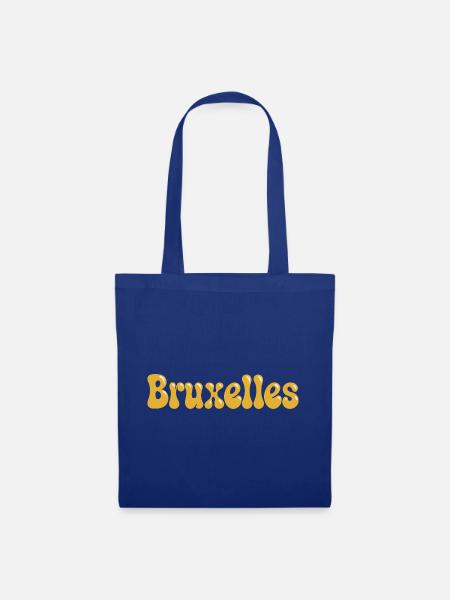 Brussels Retro Groovy Senfgelb - Stoffbeutel - Royalblau