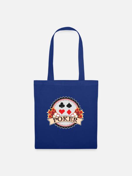 Poker - Ass - Casino - Pokerabend - 2xCaro - Stoffbeutel - Royalblau