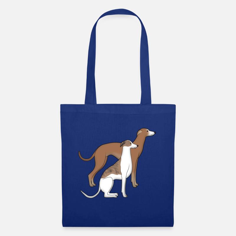 Zwei Whippets - Stoffbeutel - Royalblau
