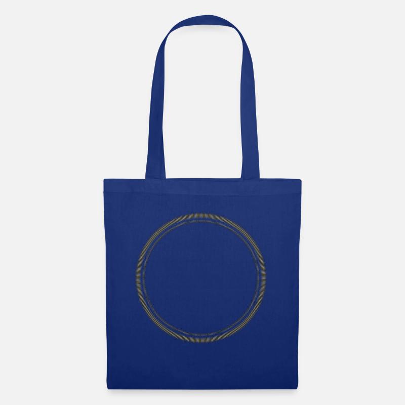 Circle - ring - shape - round - lines gold - Tote Bag - royal blue