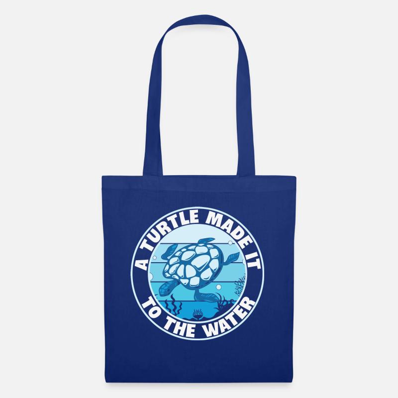 Turtles make me Happy. Quote Turtle lover Nature - Stoffbeutel - Royalblau