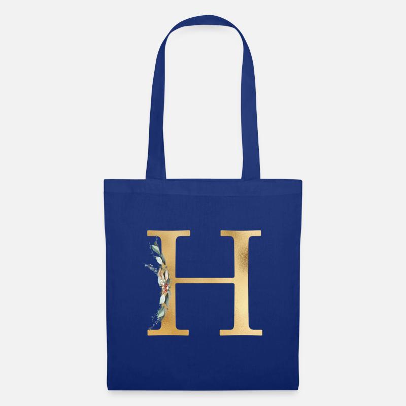 Customizable Monogram H - Tote Bag - royal blue