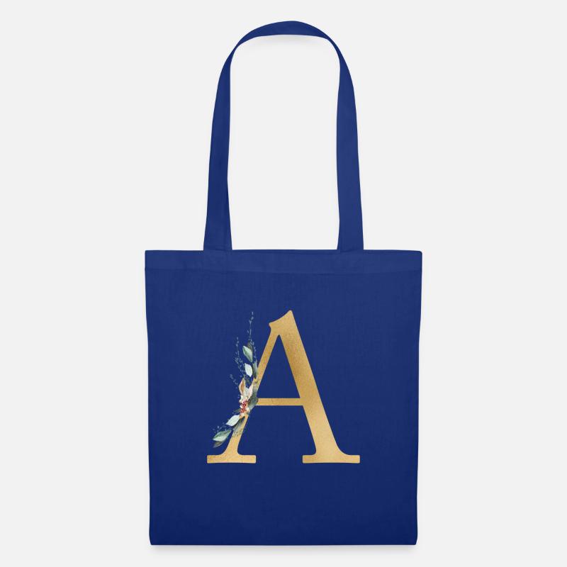 Personalisierbar Monogramm A - Stoffbeutel - Royalblau
