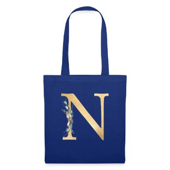 Personalisierbar Monogramm AN - Stoffbeutel - Royalblau - Vorne