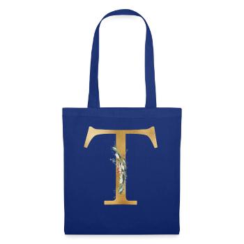 Monogramme personnalisable T - Sac en tissu - bleu royal - Devant