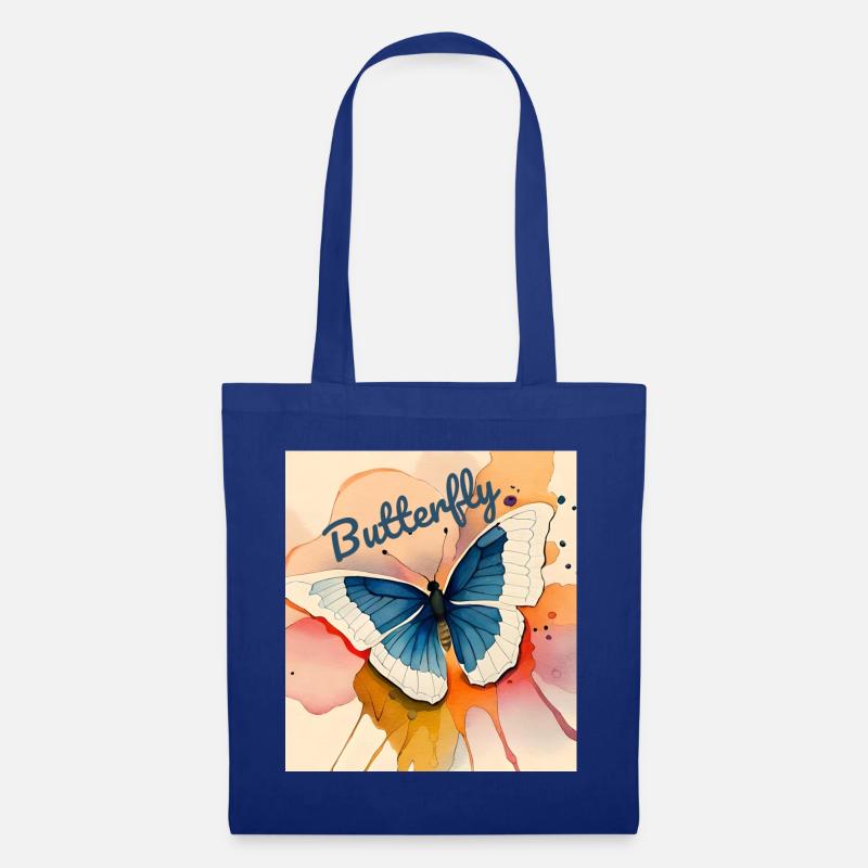 Schmetterlinge Muster - Stoffbeutel - Royalblau