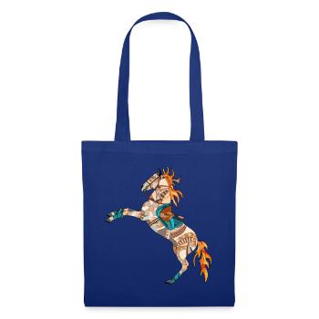 cheval coloré fantaisiste - Sac en tissu - bleu royal - Devant