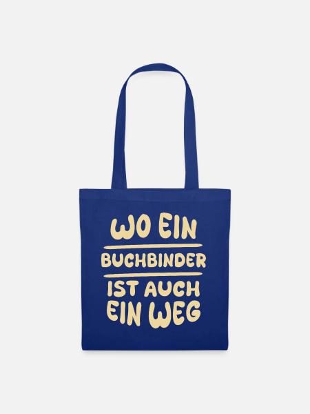 Geschenk für Buchbinder - Stoffbeutel - Royalblau