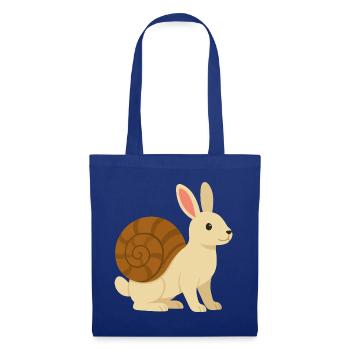Lapin Escargot tout mignon - Sac en tissu - bleu royal - Devant