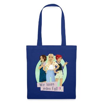 Die Drei !!! Kim, Franzi, Marie Mit Spruch - Stoffbeutel - Royalblau - Vorne