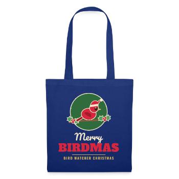 Fröhliche Vogel Kardinal Weihnachtshut Weihnachtsvogel - Stoffbeutel - Royalblau - Vorne