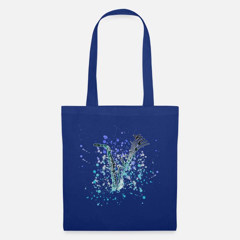 Musik Saxophon Instrument Geschenk - Stoffbeutel - Royalblau