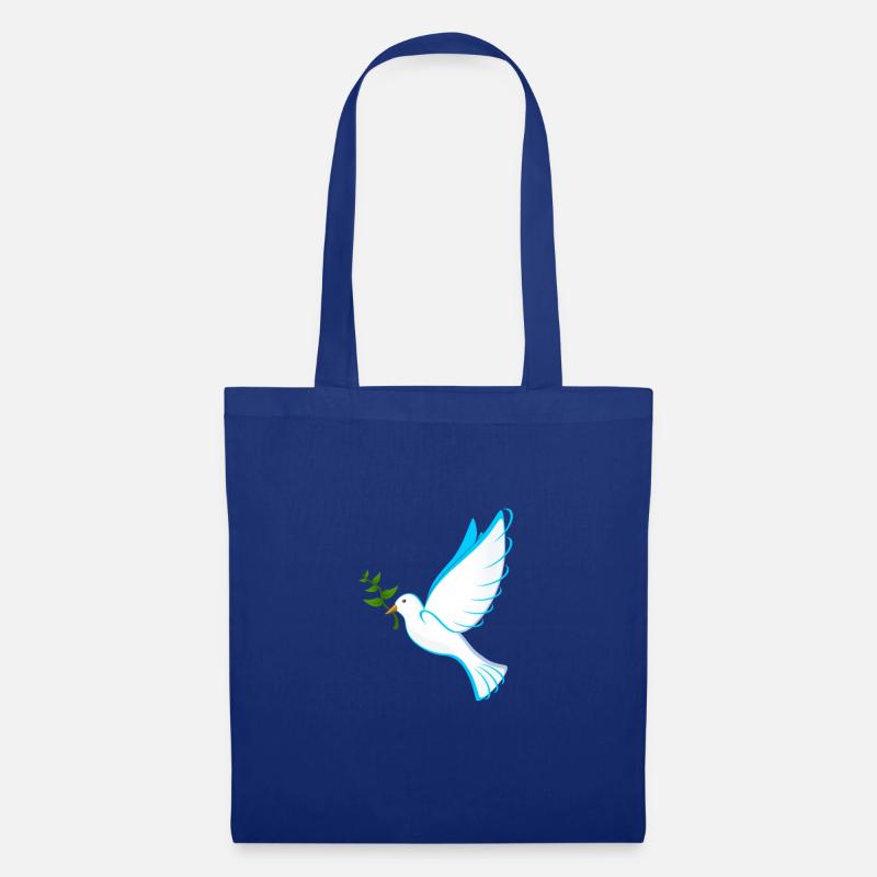 Colombe de la paix - Sac en tissu - bleu royal