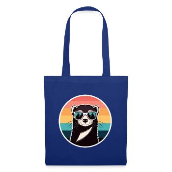 Loutre rétro lunettes arcenciel - Sac en tissu - bleu royal - Devant