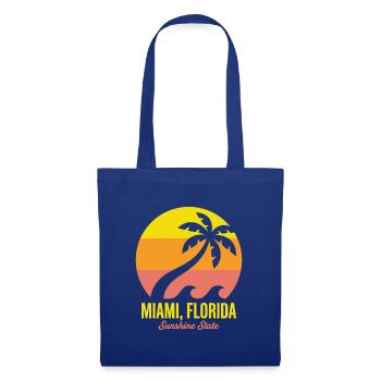 Miami-Florida-Palmen-Sonnenuntergang - Stoffbeutel - Royalblau - Vorne