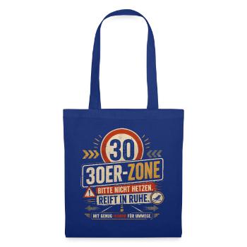30 Geburtstag Auto Geschenk Lustiger Spruch Humor - Stoffbeutel - Royalblau - Vorne