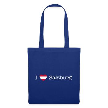 Österreich Herz Salzburg weiß - Stoffbeutel - Royalblau - Vorne