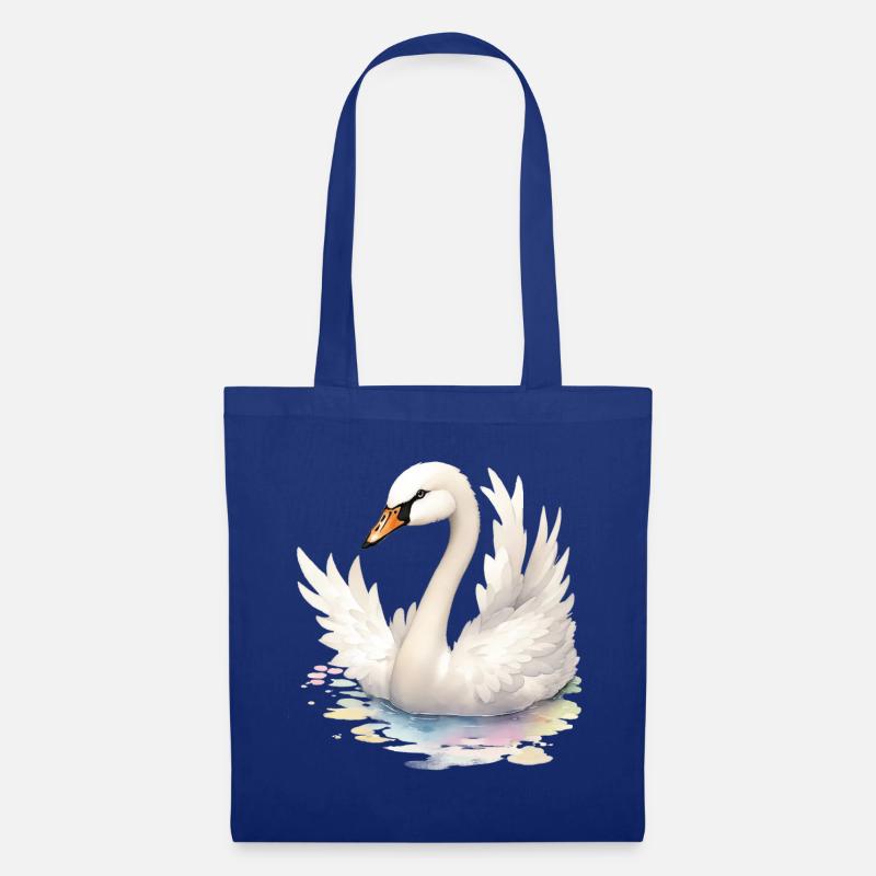 Schwan - Stoffbeutel - Royalblau