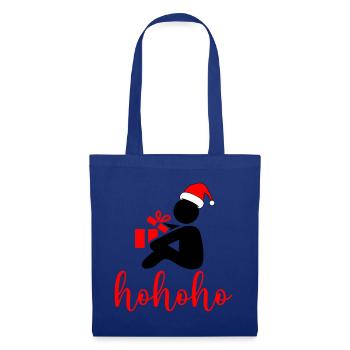 HoHo Geschenk Santa Stil - Stoffbeutel - Royalblau - Vorne