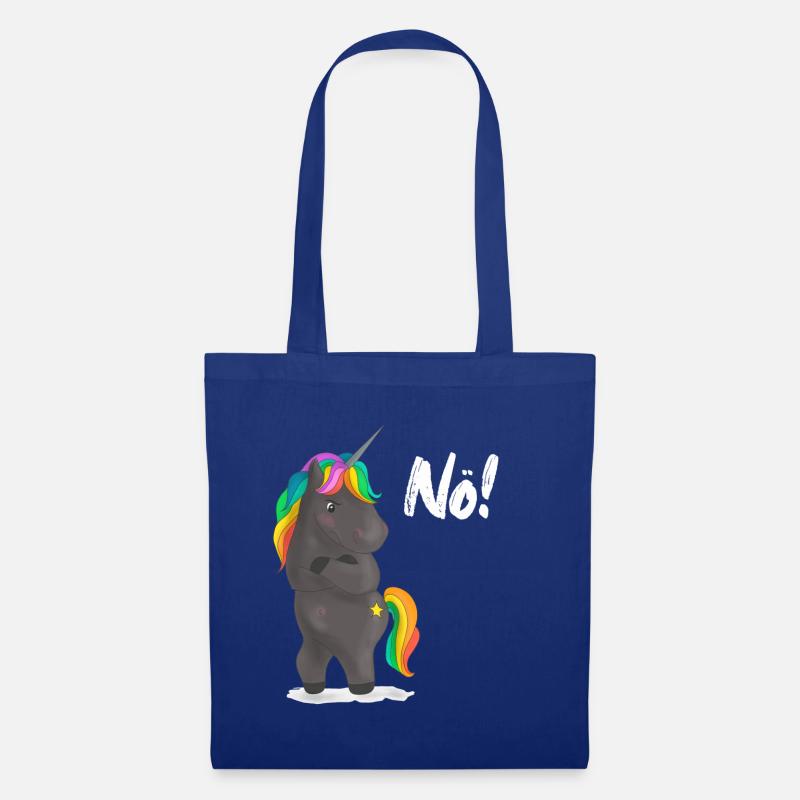 Verärgerter Regenbogen-Pony mit Witz - Stoffbeutel - Royalblau