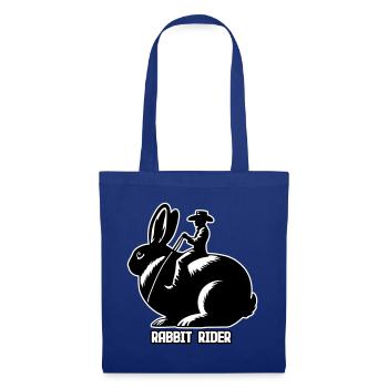 Rabbit Rider (Text hell - mit Kontur, 3-farbig) - Stoffbeutel - Royalblau - Vorne