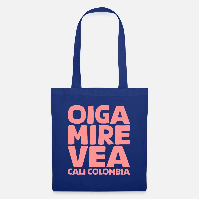 Oiga, Mire, Vea in rosa - Stoffbeutel - Royalblau
