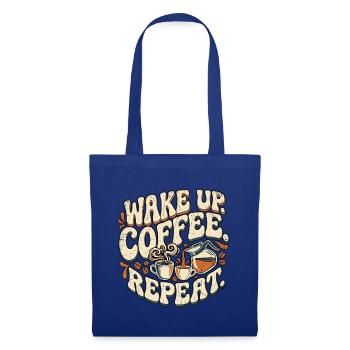 Café rétro vintage - Sac en tissu - bleu royal - Devant