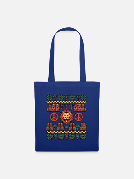 Christmas Reggae Lion - Stoffbeutel - Royalblau