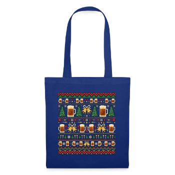 Weihnachten Bier Kneipe - Stoffbeutel - Royalblau - Vorne