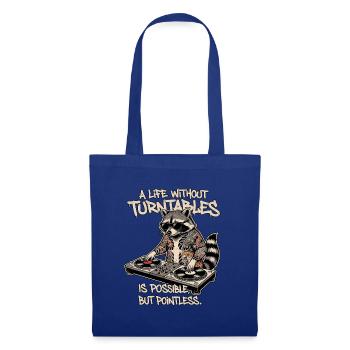 Waschbär Turntable Dj - Stoffbeutel - Royalblau - Vorne