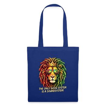 Poly Art Reggae Löwe - Stoffbeutel - Royalblau - Vorne