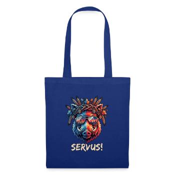 Poly Art Servus Bier Wildschwein - Stoffbeutel - Royalblau - Vorne