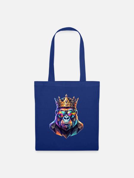 Poly Art Gorilla - Stoffbeutel - Royalblau