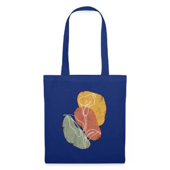 Continuous Line Calla Lilie - Stoffbeutel - Royalblau - Vorne