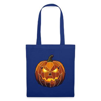 Halloween Poly Kürbis - Stoffbeutel - Royalblau - Vorne