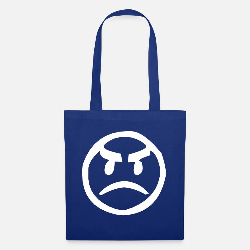 Böses Smiley - Stoffbeutel - Royalblau