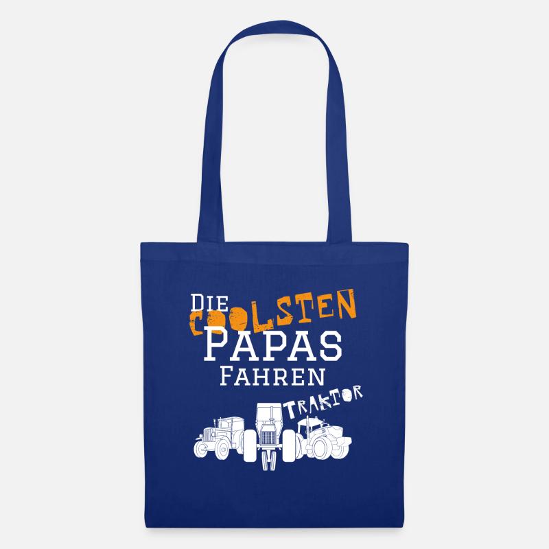 Die coolsten Papa Traktor - Stoffbeutel - Royalblau