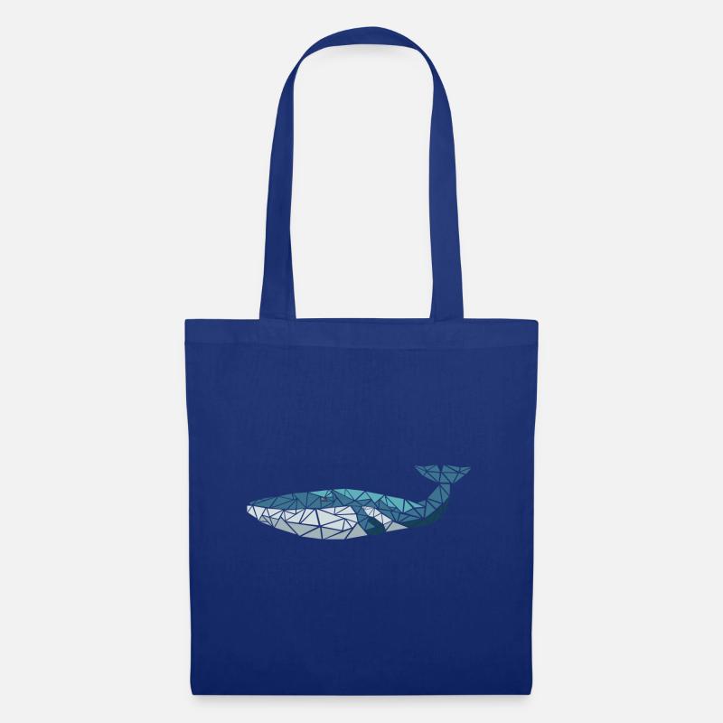 Wal - Polygon Motiv - Geometrisch - Geschenk - Stoffbeutel - Royalblau