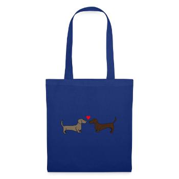 two kissing dachshunds, gift idea, poster - Tote Bag - royal blue - Front