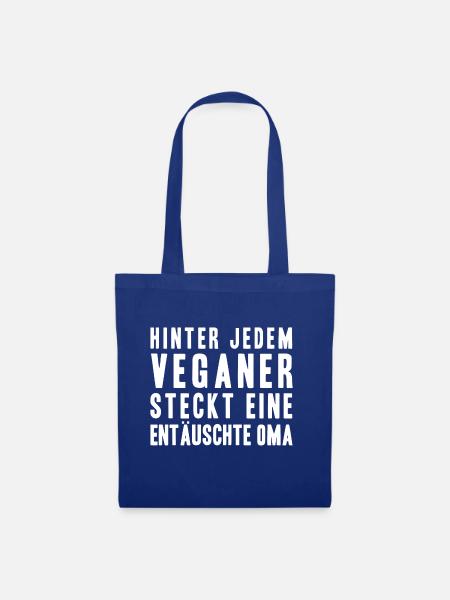 Veganer Oma Omie Essen Geschenkidee - Stoffbeutel - Royalblau