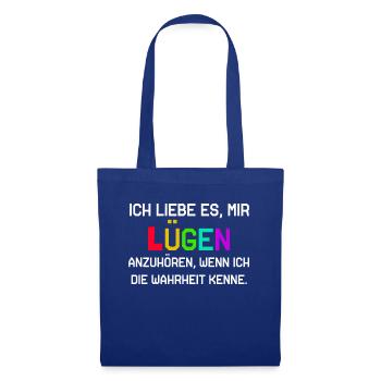 Lügen - Stoffbeutel - Royalblau - Vorne