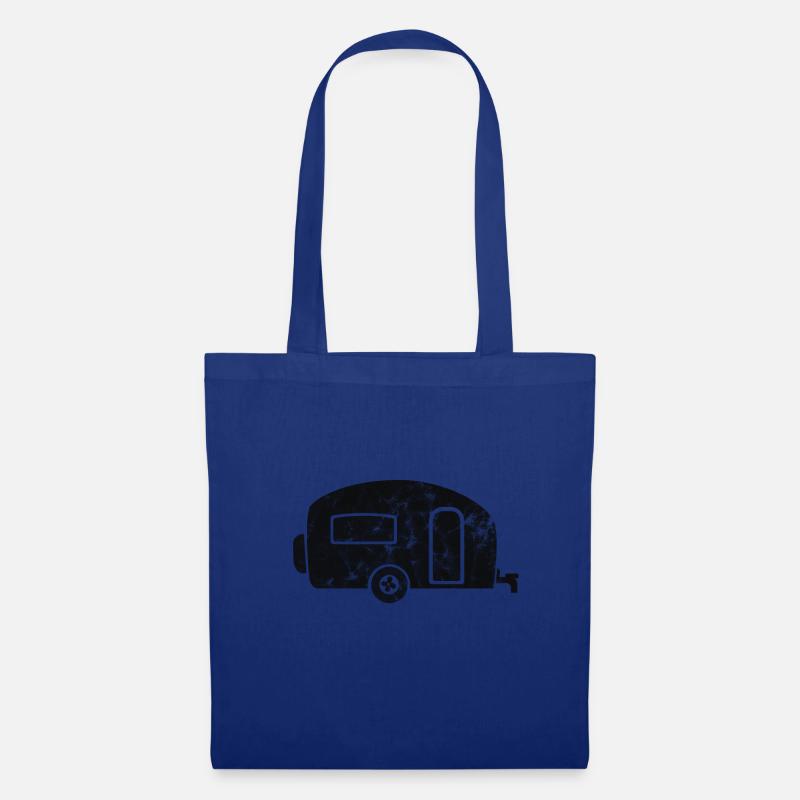 Wohnwagen schwarz distressed Camping Geschenk - Stoffbeutel - Royalblau