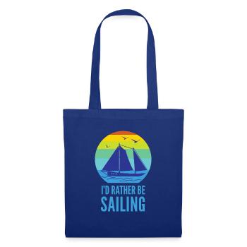 Je préférerais naviguer - voilier - mer - Sac en tissu - bleu royal - Devant