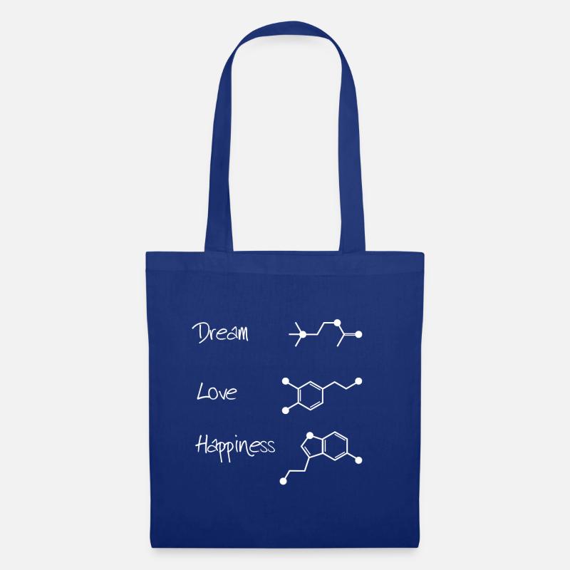 Dream Love Happyness - Moleküle - Stoffbeutel - Royalblau