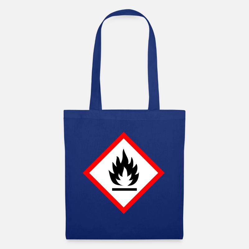 Vorsicht Entflammbar - Stoffbeutel - Royalblau