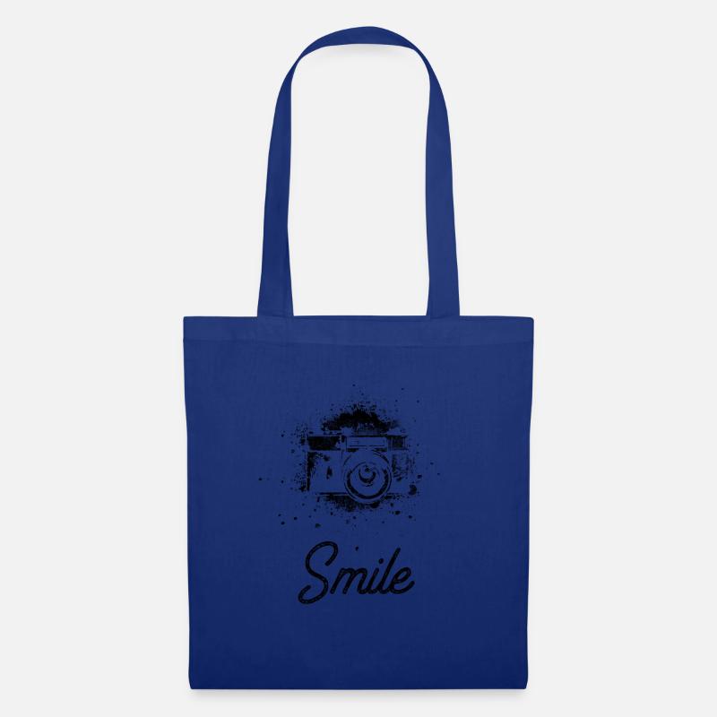Smile Retro Kamera Bitte Lächeln - Stoffbeutel - Royalblau
